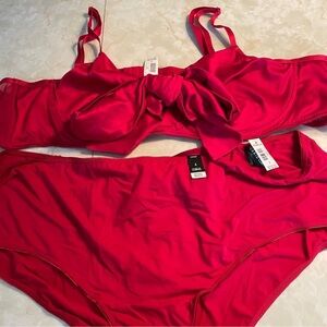 Torrid Red Lingerie Bra and Panty Set Size 4X NWT